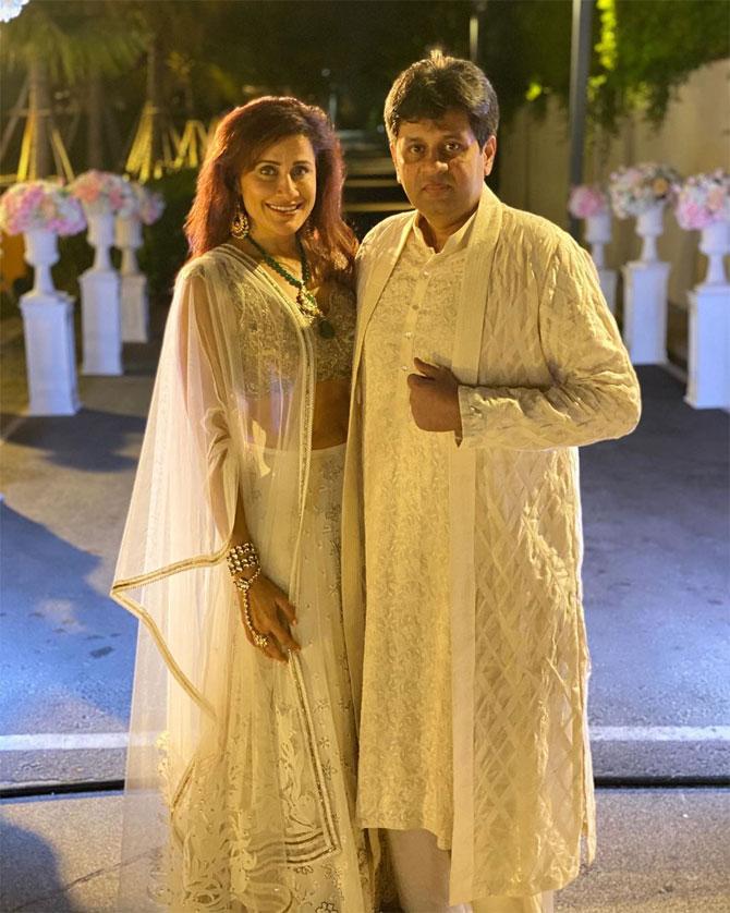 As she posed with her husband Minhaz Karachiwala, she wrote, 'Forever' for the caption with a heart emoji.