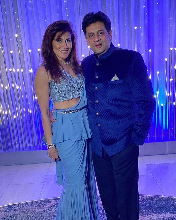 Yasmin Karachiwala and Minhaz Karachiwala complemented each other and they donned outfits of a similar colour.
