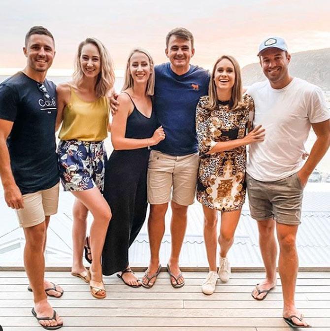 On New Year's Day 2020, Ab de Villiers shared a wonderful photo with his wife and friends and wrote, 'Into 2020 with a bang! Happy new year'