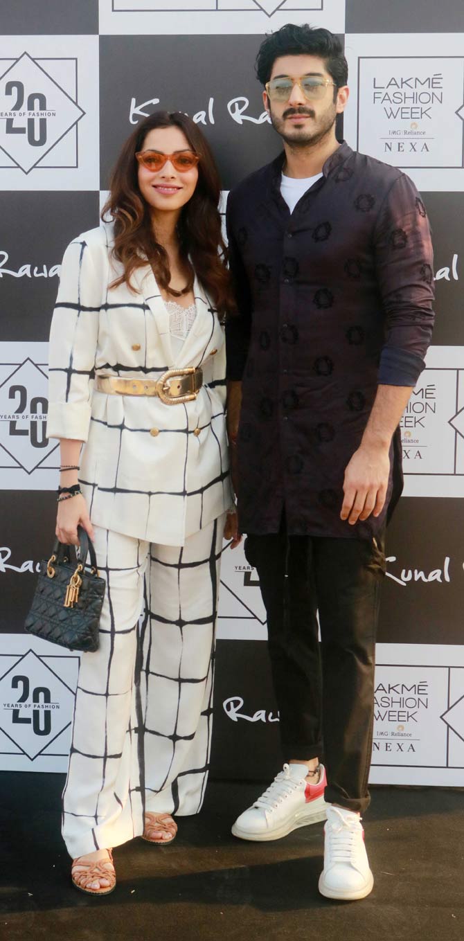 Mohit Marwah and wife Antara Motiwala too came in to attend Kunal Rawal's fashion show at Lakme Fashion Week Summer/Resort 2020, Day 5.