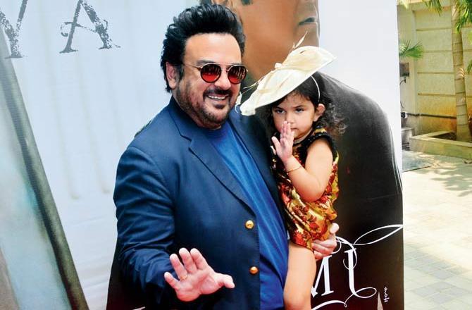 Adnan Sami and his daughter are in no mood for the paparazzi at the launch of a single in Andheri West. Pic /Sayyed Sameer Abedi