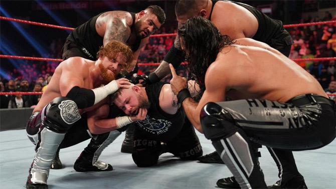 In the main event, Kevin Owens and Viking Raiders faced Murphy and AOP in a tag match which did not last long after Seth Rollins interrupted.