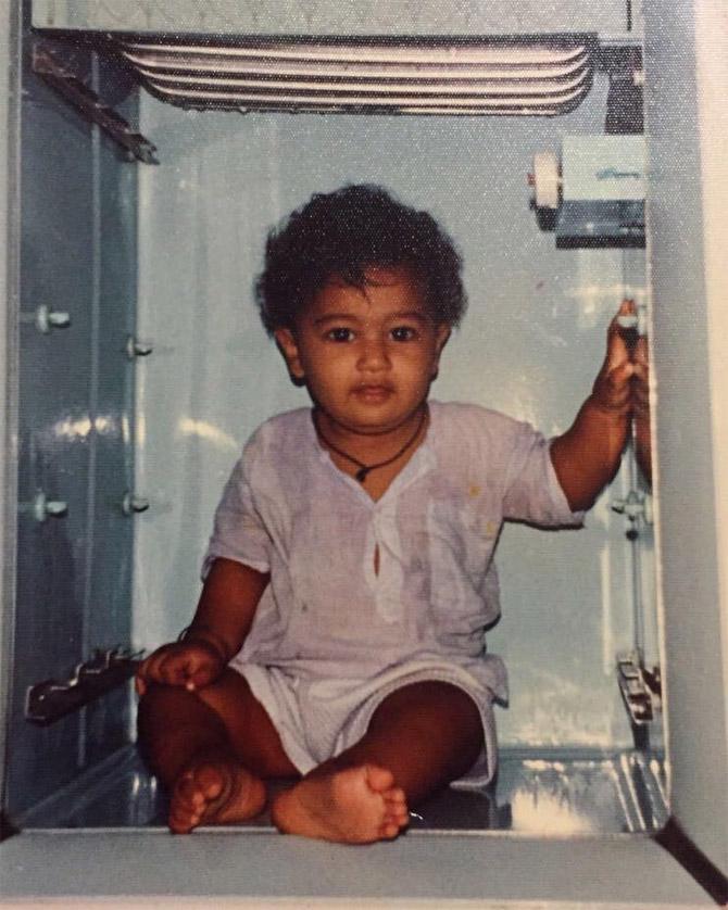 In picture: Vicky Kaushal shared the photo on his Instagram account. The photograph was clicked in 1988. In the picture, the little one is sitting inside the fridge, and Vicky called himself a 