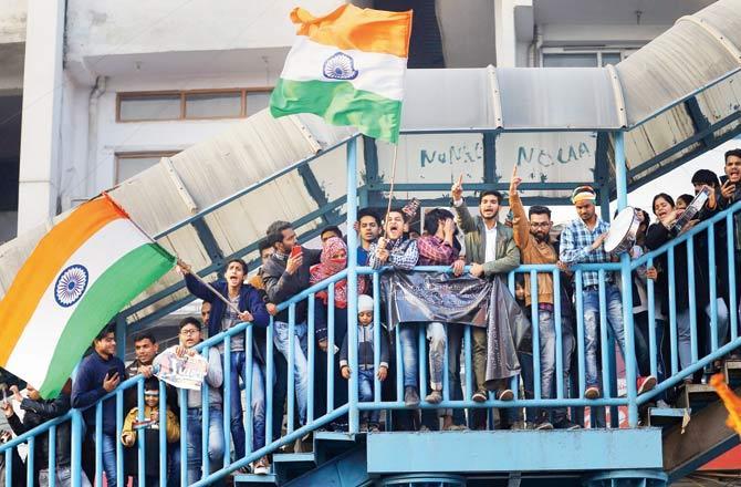 On New Year's Day, the protesters ushered in 2020 by singing the national anthem at the protest site and on January 26, they celebrated the Republic Day by hoisting the national flag there. (Picture/ PTI)