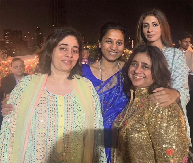 While Anil and Tina were snapped by the paps, NCP leader and Baramati MP Supriya Sule also graced Armaan Jain's mehendi ceremony. The 50-year-old MP took to Instagram to share inside pictures from the star-studded mehendi function.