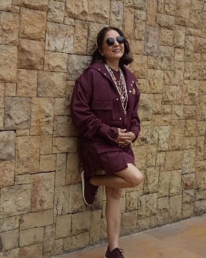 Neena Gupta makes mix-and-match look so effortless, doesn't she? Who would have thought pairing a traditional Satlada haar with a western outfit would look this good?