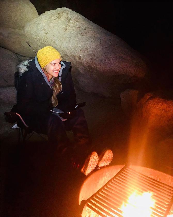 In the pictures, Ananya can be seen camping in the wild as she shows off her love for adventure. Ananya, who loves trekking and being amidst nature seems to have just returned from her adventurous camp where she was lost amidst all things nature. While sharing the pictures with her fans, Ananya wrote: In the middle of nowhere, feeling like I'm everywhere!

