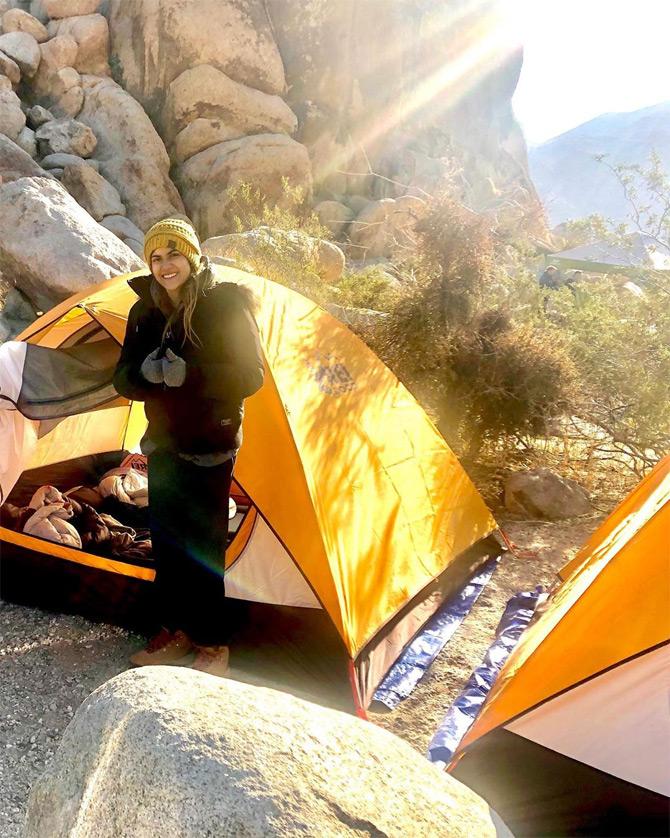 In photo: Ananya Birla gets sun-kissed as she wakes up early during her camping days
