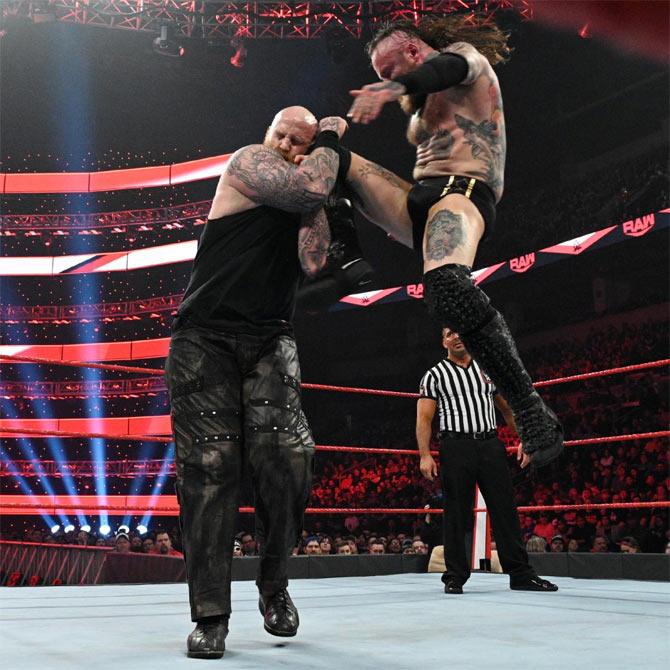 Aleister Black, despite getting a beatdown by the OC, faced Eric Rowan in a singles match and defeated him after hitting two Black Mass' on him