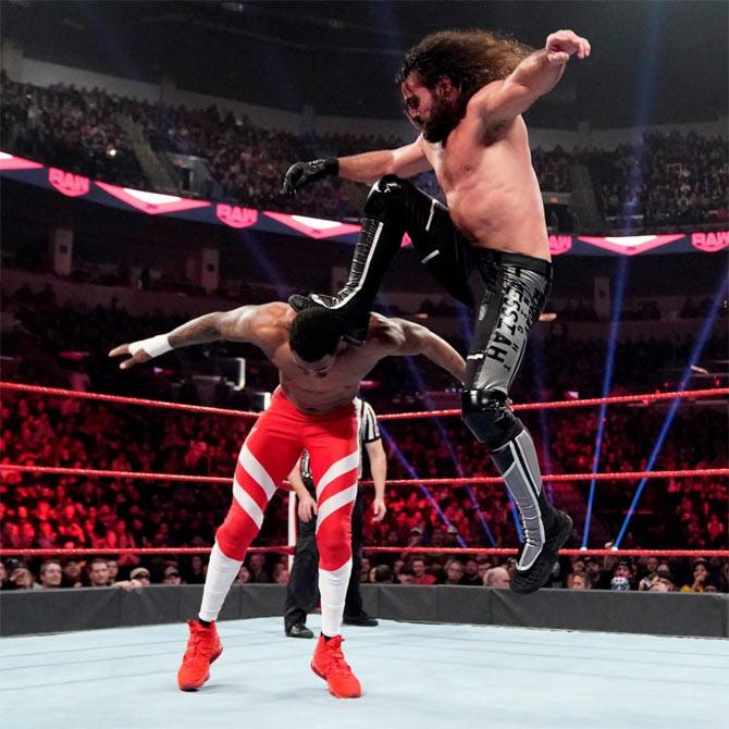 Seth Rollins then faced Montez Ford in a singles match. Even though Montez Ford had many high-flying manoeuvres in a match with many 2-counts, it was Seth Rollins' mind games that prevailed and after Ford missed a Frogsplash, Rollins hit him with The Stomp for the win.