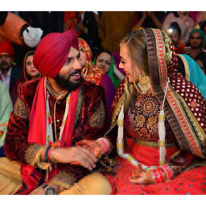 On November 30, 2016, Hazel Keech tied the knot with Yuvraj Singh. The marriage ceremony was solemnized as per the Sikh traditional 'Anand Karaj' at the gurdwara in Dufera village in Fatehgarh Sahib village, about 40 km from Yuvraj's hometown of Chandigarh.