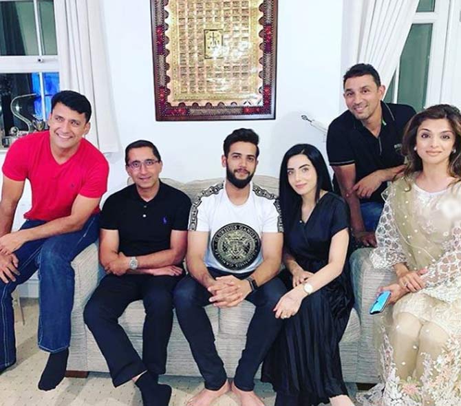 Ebba Qureshi and Azhar Mahmood at cricketer Imad Wasim's wedding.