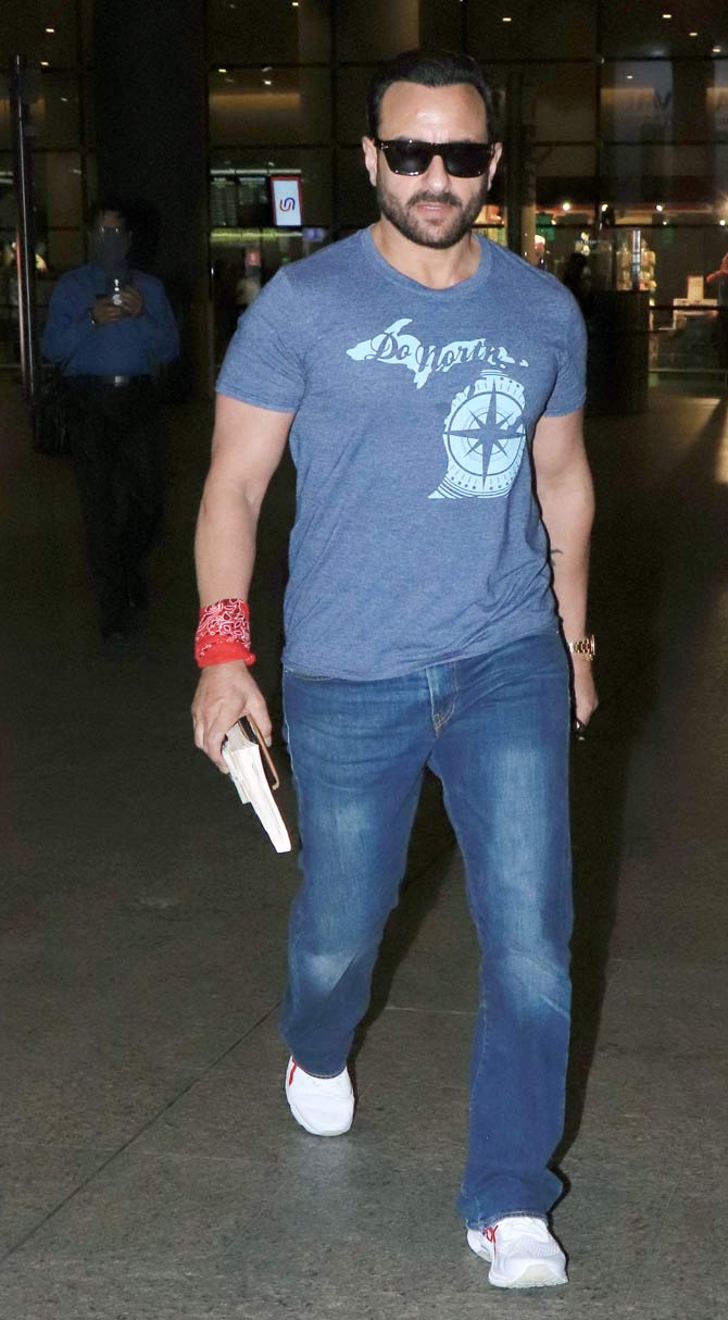 Saif Ali Khan was also spotted at the Mumbai airport, the actor kept it casual in a grey tee and denim with white sneakers. Saif had an eventful start to 2020 with two of his releases -- Tanhaji and Jawaani Jaaneman -- doing well at the box office.