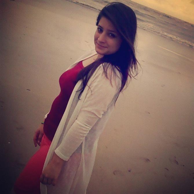 In photo: Natasha Gandhi caught in a candid moment as she looks at the camera while enjoying the scenic beauty of Aksa beach in Malad, Mumbai.


