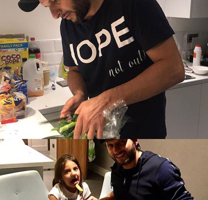 Shahid Afridi has many records to his name. He once held the record for the fastest century in ODIs (37 balls). AB de Villiers currently holds that record.
In picture: Shahid Afridi with his daughter