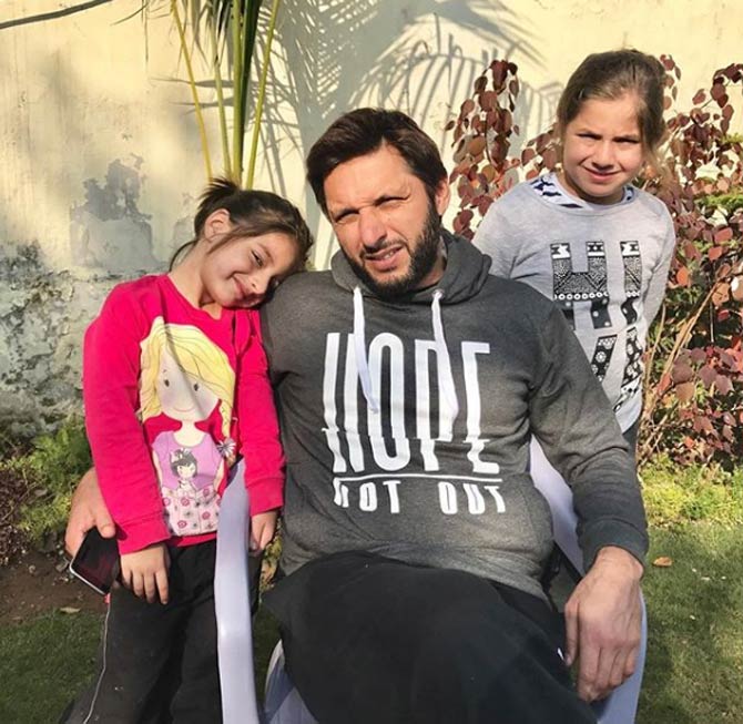 Shahid Afridi made his debut in T20Is on August 28, 2006, vs England. He played his last T20I in May 2018.
In picture: Shahid Afridi with his daughters