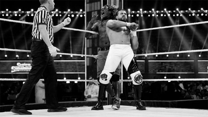 R-Truth then managed to eliminate Andrade, the second entrant and awaited his next challenger