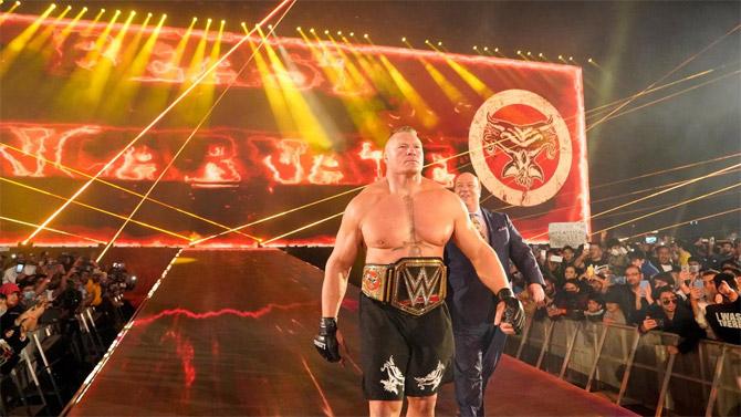 WWE champion Brock Lesnar once again put his title on the line as he faced Ricochet for the first time ever in a title match