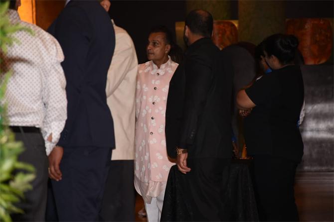 In photo: Anil Ambani snapped amidst a host of guests at Armaan Jain's wedding reception