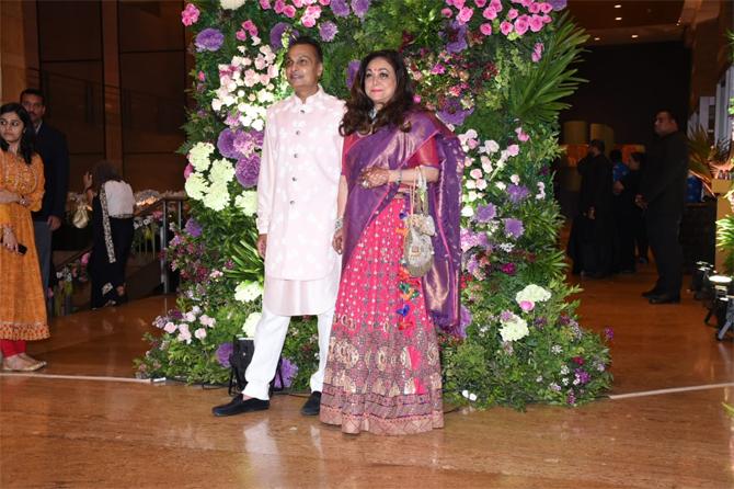 Both Anil and Tina Ambani were also seen taking part in the pre-wedding festivities such as the sangeet ceremony and mehendi function of Armaan Jain. While Tina opted for a salwar suit in hues of blue, Anil looked stylish in a navy blue suit at Armaan Jain's mehendi function. The power couple from Mumbai recently celebrated their 29th wedding anniversary