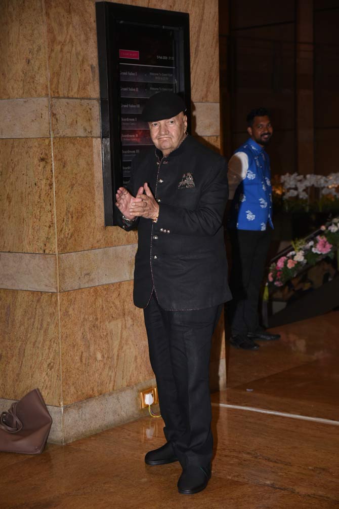 Prem Chopra was also snapped at Armaan Jain's reception in the city.