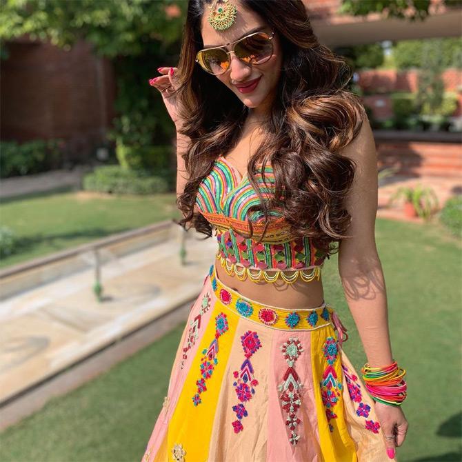 Bengali actress and MP Nusrat Jahan, on Wednesday, took to Instagram and shared a series of photos of herself where she is seen bonding with husband Nikhil Jain at her friend's wedding. In the picture, Nusrat looks stunning as a bridesmaid as she poses for the lenses