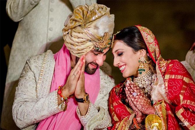 Armaan Jain and Anissa Malhotra married in a huge Indian ceremony on February 03, 2020, in Mumbai. The winter wedding was a big affair and was attended by a number of Bollywood celebrities. All pictures/Akanksha Malhotra, Sam and Ekta, Karisma Kapoor and Neetu Kapoor's Instagram account
