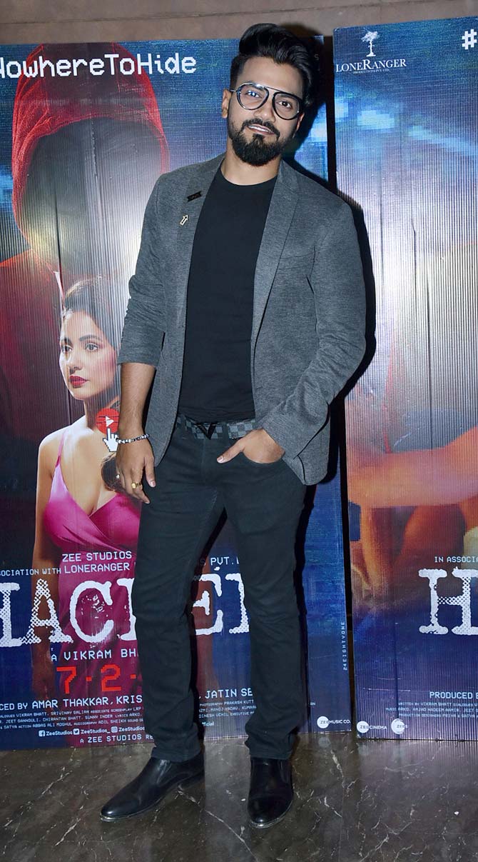 Hina Khan's boyfriend Rocky Jaiswal also attended the special screening of Hacked.