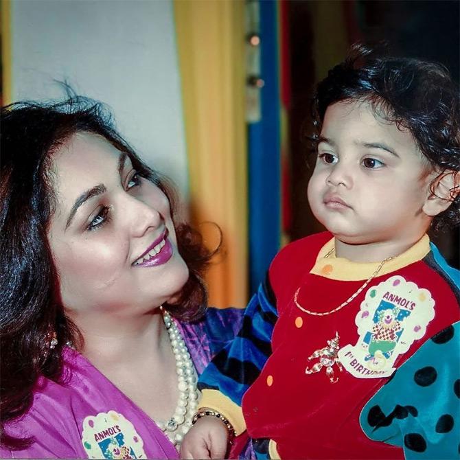In photo: Tina Ambani with her son Jai Anmol during his childhood days