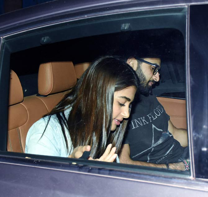 Rumoured couple Pooja Hegde and Rohan Mehra were recently spotted together as they visited Anil Kapoor's house in Juhu, Mumbai. The two met up with actor Harshavardhan Kapoor. (All photos/Yogen Shah)
