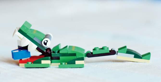 A LEGO crocodile made by Toprani. Pics/Bipin Kokate
