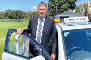 Ex-NZ pacer Ewen Chatfield enjoying his ride as corporate cabbie