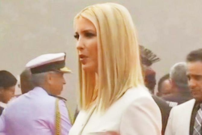 Ivanka Trump in the Suruhi sherwani designed by Anita Dongre.  pic courtesy/ani