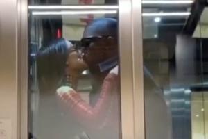 Kim Kardashian and Kanye West's makeout session in elevator goes viral
