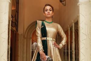 Natasha Poonawalla looks like a dream come true in a gold Anarkali gown