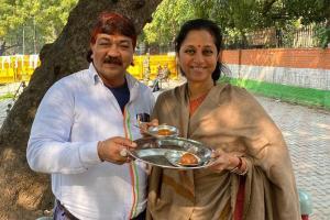 'Celebrating Delhi', says Supriya Sule as she steps out for lunch