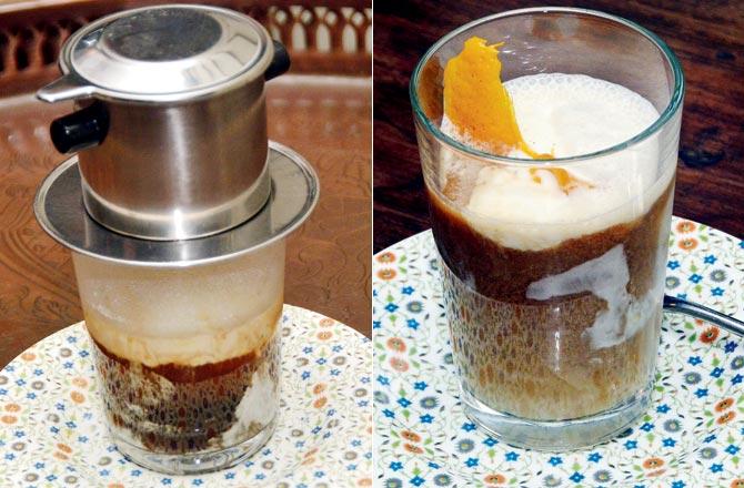 (Left) Vietnamese coffee affogato and (right) the vegan variant. Pics/Sameer Syyed Abedi