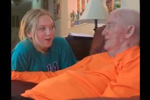 Granddaughter singing to grandfather is melting hearts online!