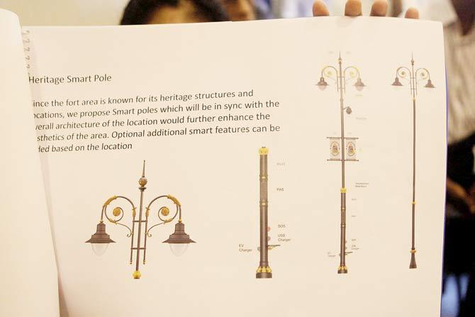  sketch of the smart light poles with a heritage look. PICS/ASHISH RAJE 