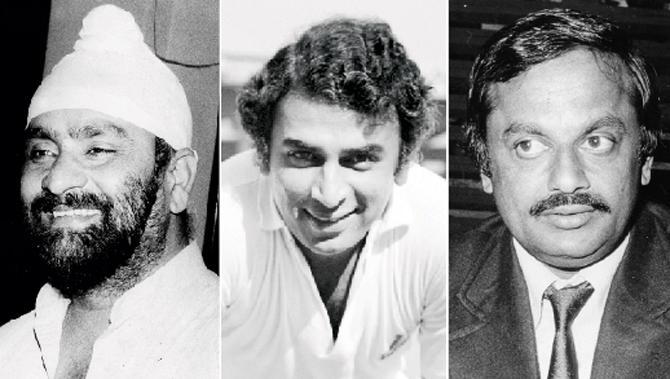 Bishan Singh Bedi, Sunil Gavaskar and Erapalli Prasanna