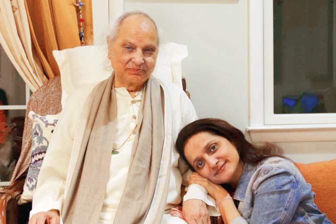The maestro with daughter Durga