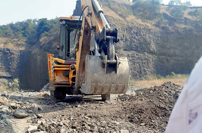 Locals have been protesting against the construction activities for a long time because a hillock is being cut to make way for the residential complex