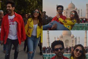 Kartik Aaryan and Sara Ali Khan promote Love Aaj Kal at the Taj Mahal