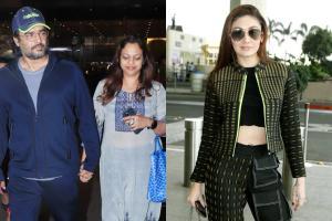 Shefali Jariwala, R Madhavan with wife Sarita snapped at Mumbai airport