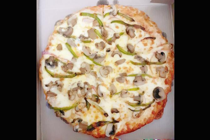 Rustic mushroom pizza