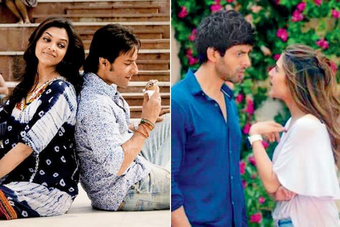 the original Love Aaj Kal; Kartik Aaryan and Sara Ali Khan in Love Aaj Kal