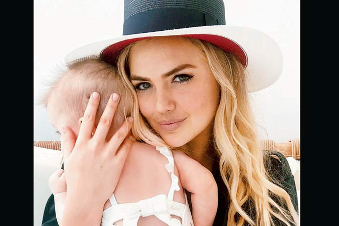 Kate Upton with daughter Genevieve. PIC/Instagram