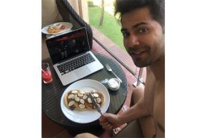 Varun Dhawan celebrates Coolie No 1 wrap with pancakes