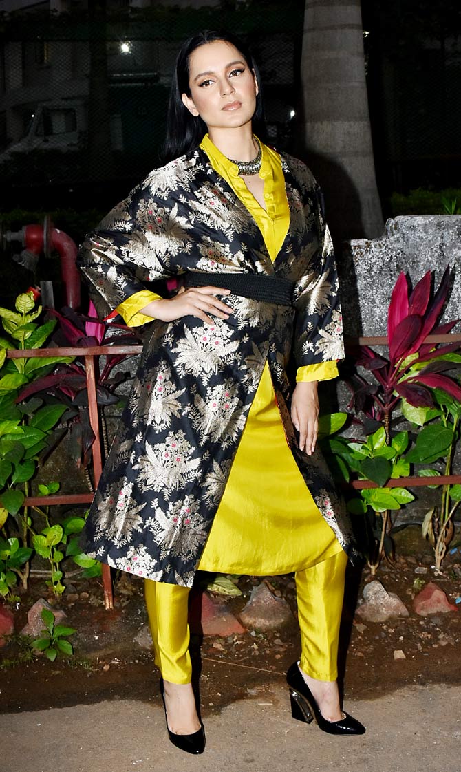 Kangana Ranaut, who is currently busy promoting her upcoming film Panga, was clicked on the sets of Indian Idol as she went to promote her film at Filmcity, Goregaon.
