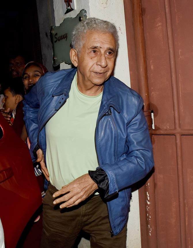 Naseeruddin Shah also attended the special screening of his film Mee Raqsam at the Juhu preview theatre.
